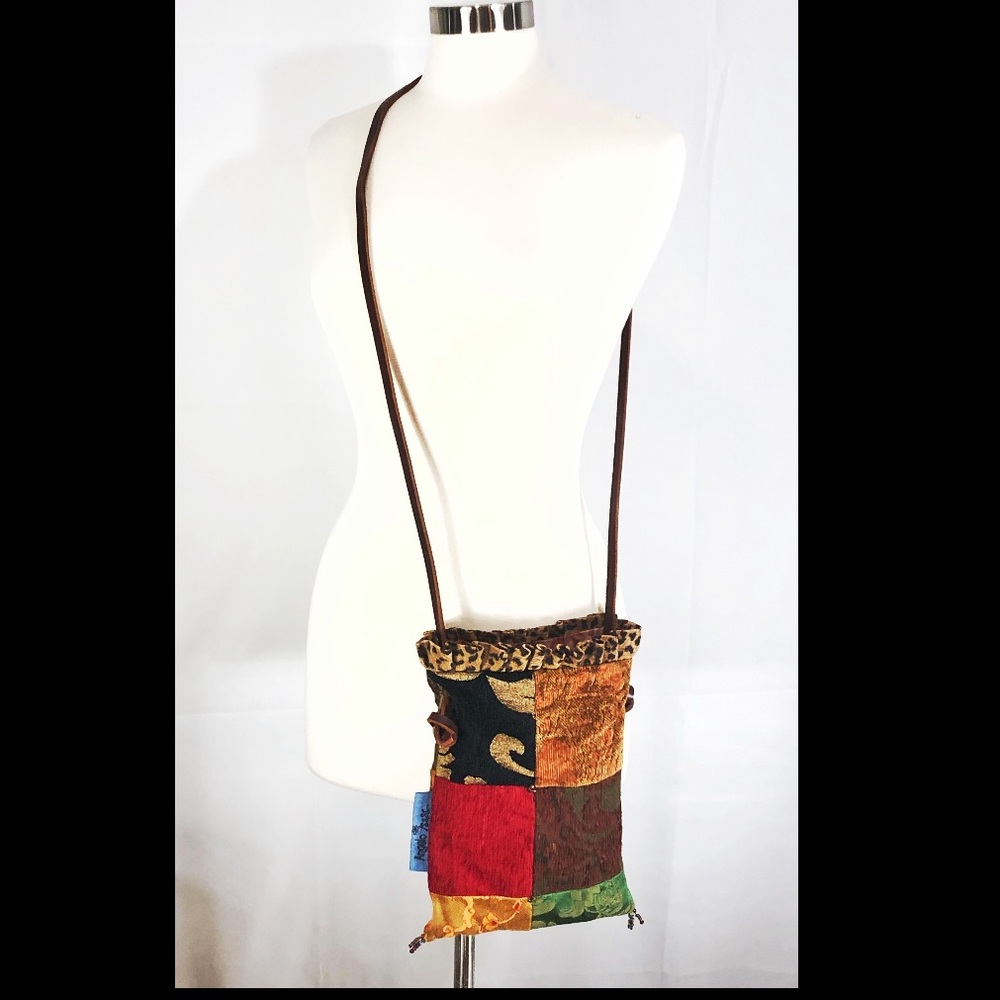 Angelo Isaac BOHO Texture Patch Brocade Crossbody!